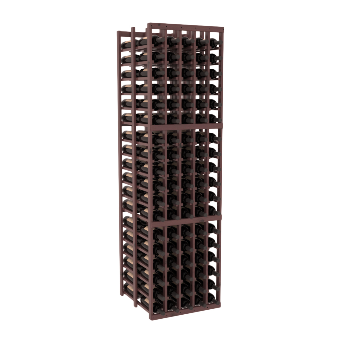 InstaCellar - 5 Column Double Deep Rack in Knotty Alder Walnut stained with WineSafe™ Satin Sealant