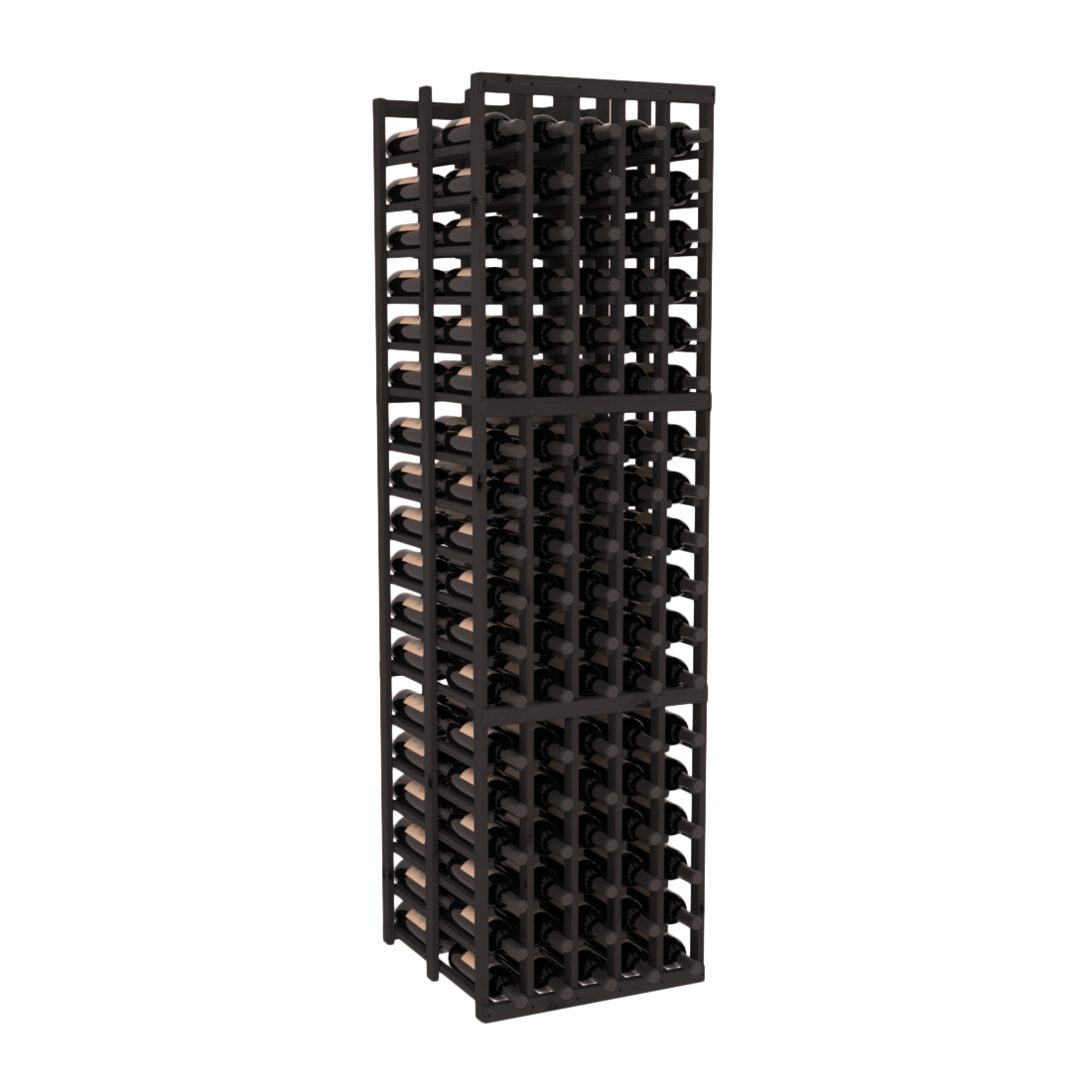 InstaCellar - 5 Column Double Deep Rack in Knotty Alder Black stained without WineSafe™ Satin Sealant