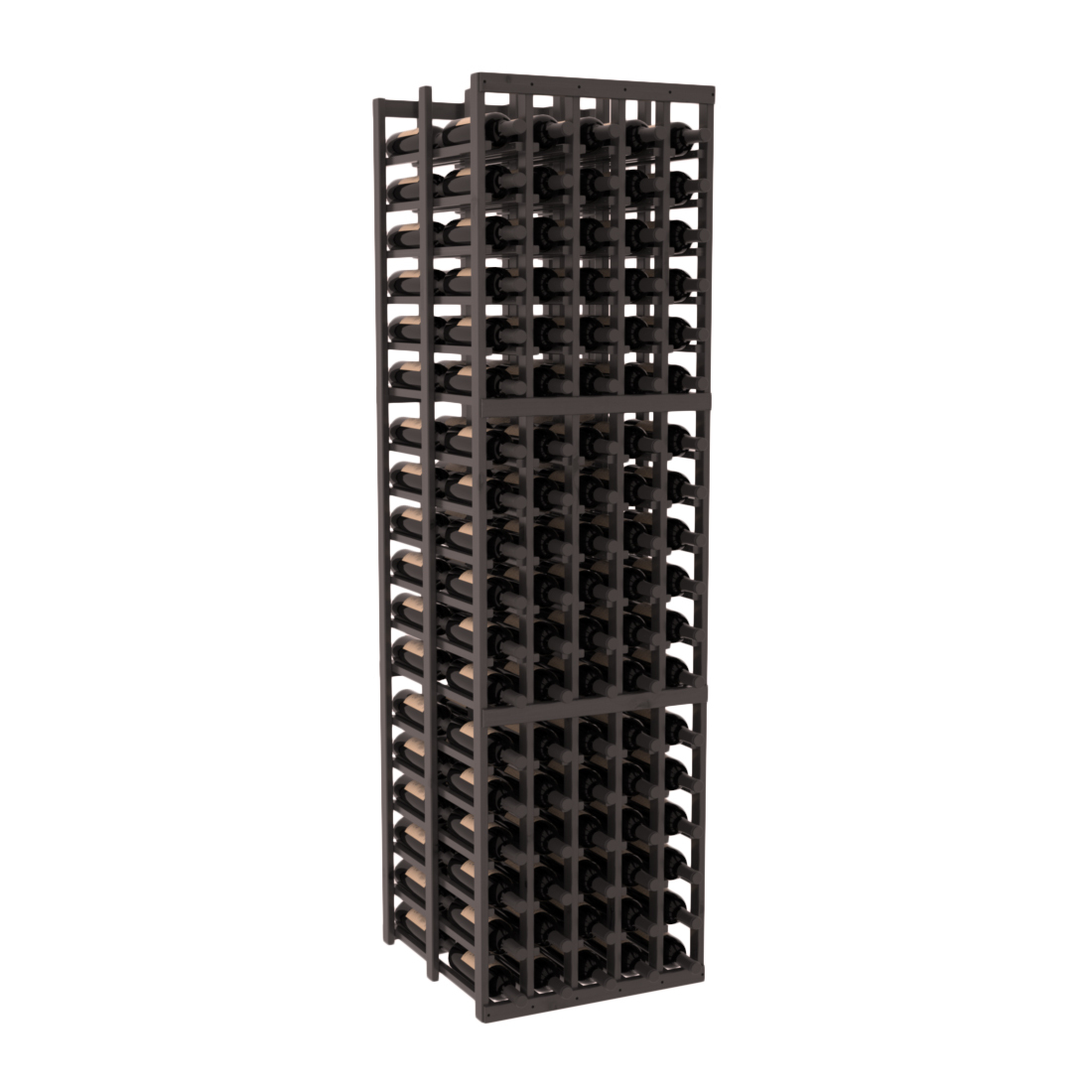 InstaCellar - 5 Column Double Deep Rack in Knotty Alder Black stained with WineSafe™ Satin Sealant