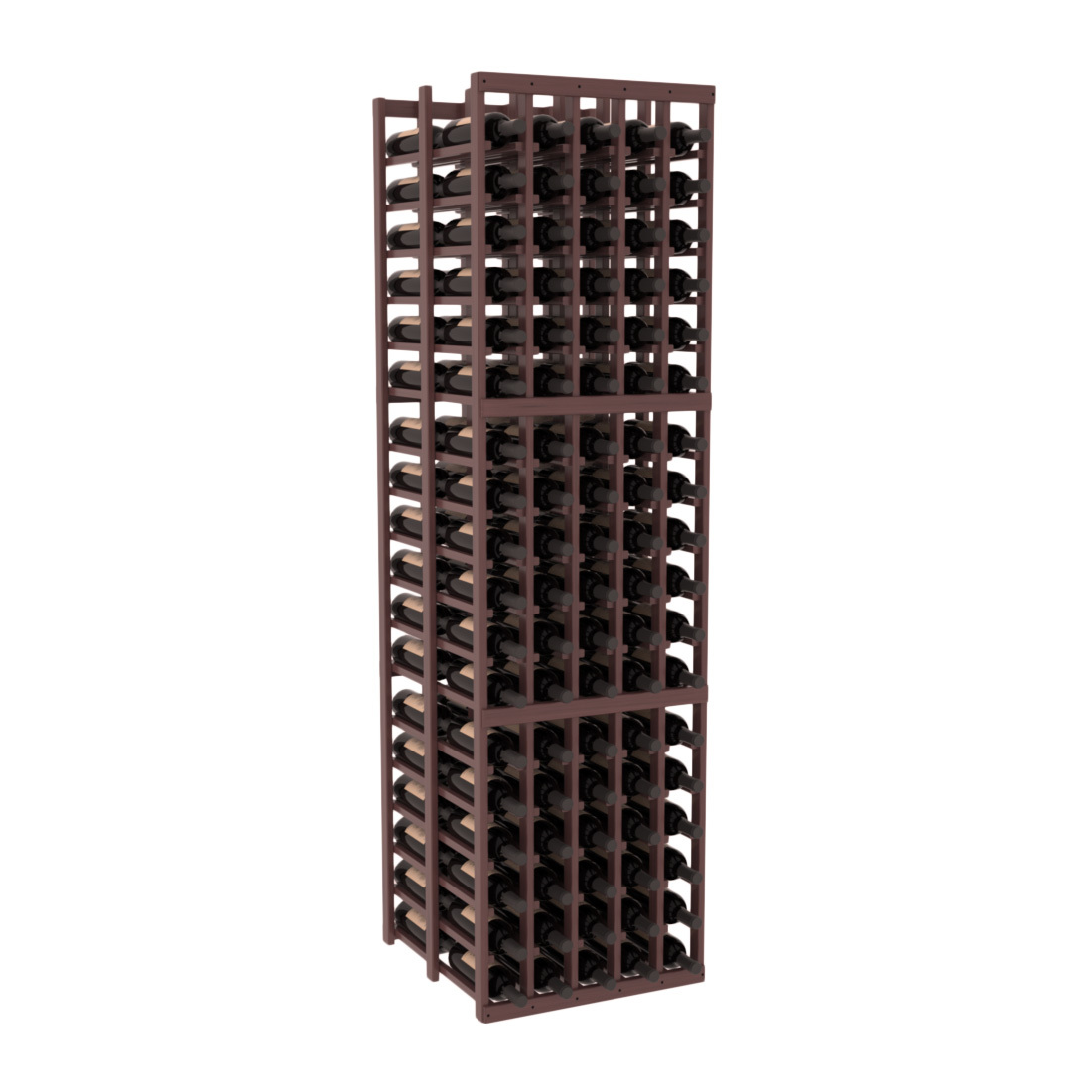 InstaCellar - 5 Column Double Deep Rack in Grand Mahogany Walnut stained with WineSafe™ Satin Sealant