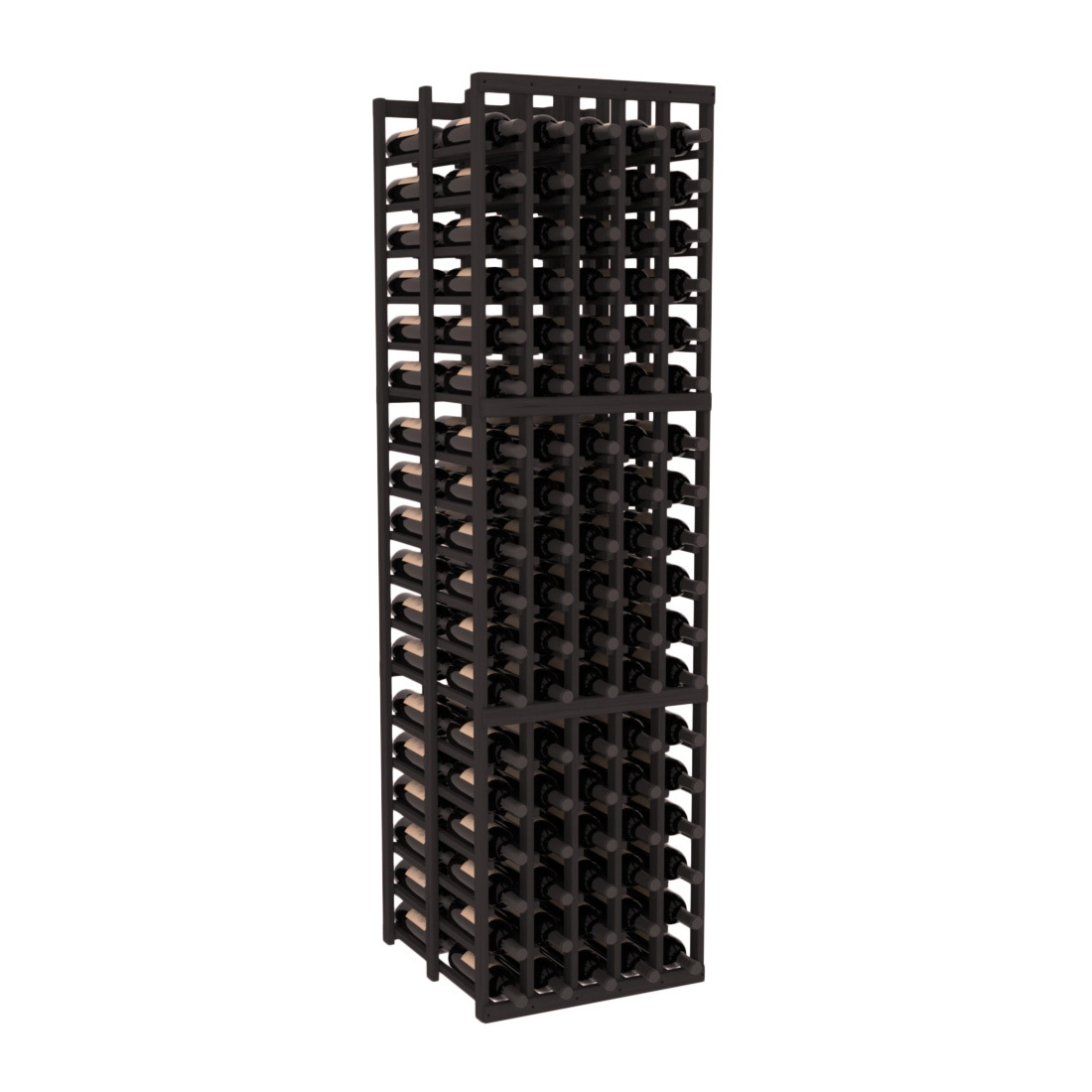InstaCellar - 5 Column Double Deep Rack in Grand Mahogany Black stained without WineSafe™ Satin Sealant