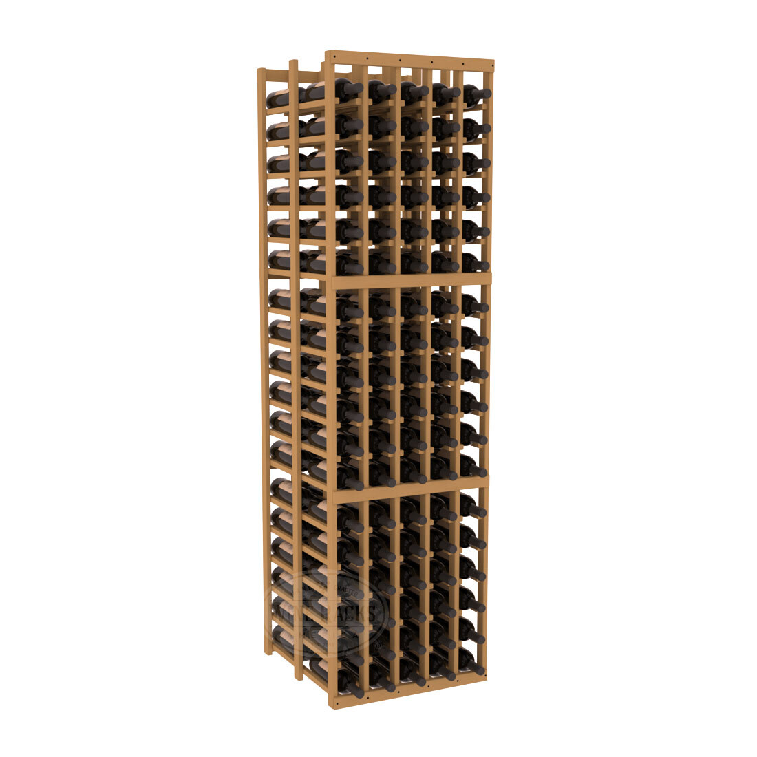 InstaCellar - 5 Column Double Deep Rack in Ponderosa Pine Oak stained without WineSafe™ Satin Sealant