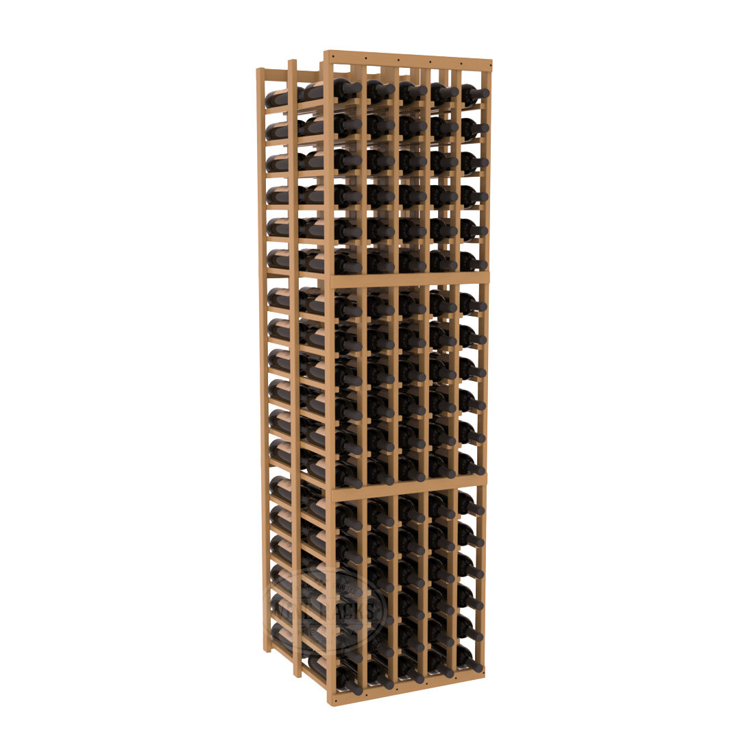 InstaCellar - 5 Column Double Deep Rack in Ponderosa Pine Oak stained with WineSafe™ Satin Sealant