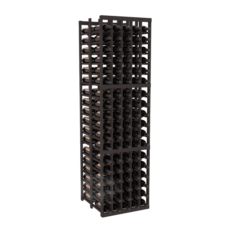 InstaCellar - 5 Column Double Deep Rack in Ponderosa Pine Black stained without WineSafe™ Satin Sealant