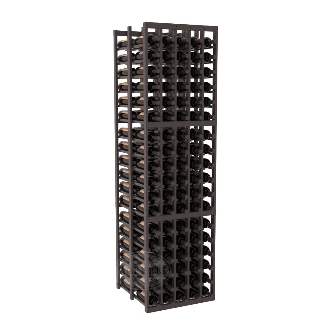 InstaCellar - 5 Column Double Deep Rack in Ponderosa Pine Black stained with WineSafe™ Satin Sealant