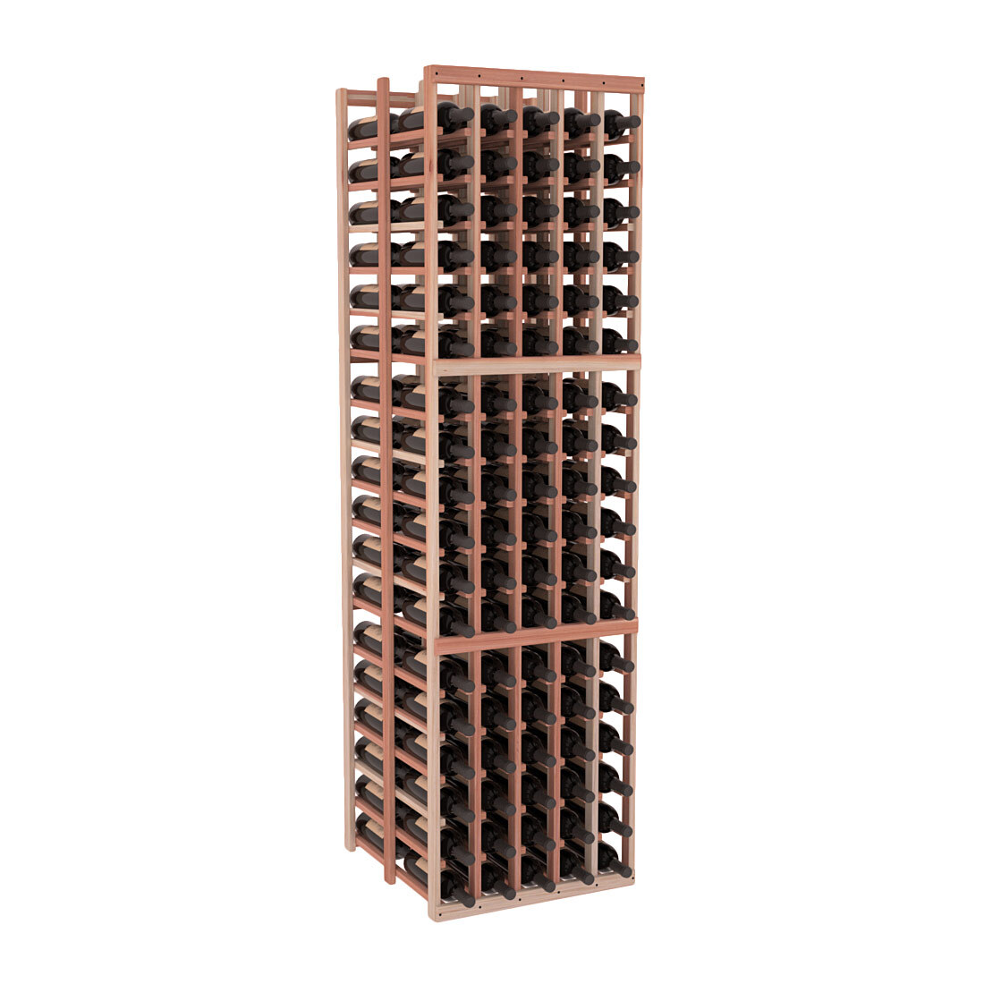 InstaCellar - 5 Column Double Deep Rack in Premium Redwood Unstained without WineSafe™ Satin Sealant