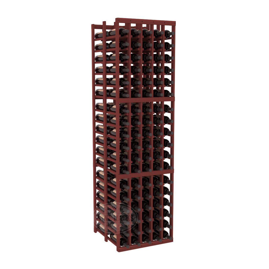 InstaCellar - 5 Column Double Deep Rack in Premium Redwood Cherry stained without WineSafe™ Satin Sealant