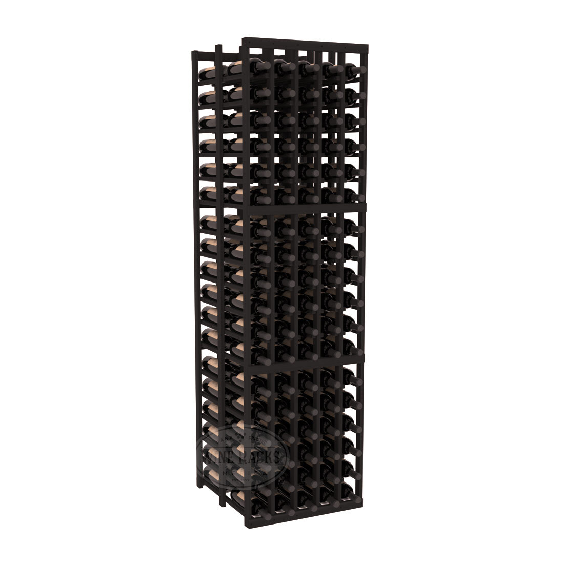 InstaCellar - 5 Column Double Deep Rack in Premium Redwood Black stained without WineSafe™ Satin Sealant