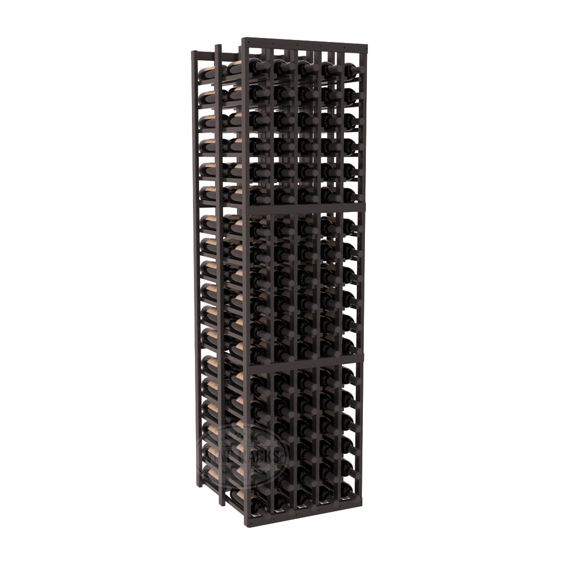 InstaCellar - 5 Column Double Deep Rack in Premium Redwood Black stained with WineSafe™ Satin Sealant