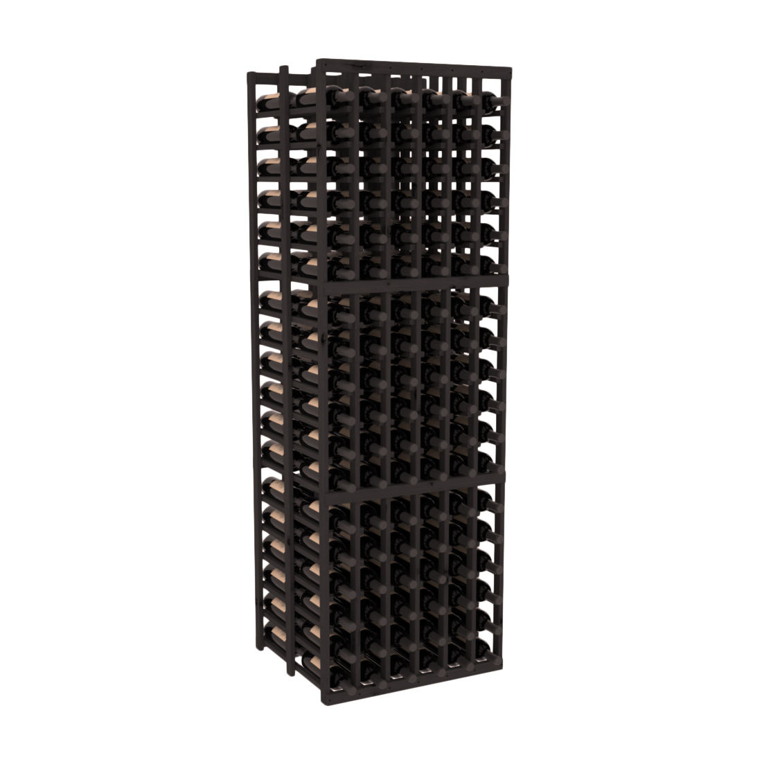 InstaCellar - 6 Column Double Deep Rack in Knotty Alder Black stained without WineSafe™ Satin Sealant