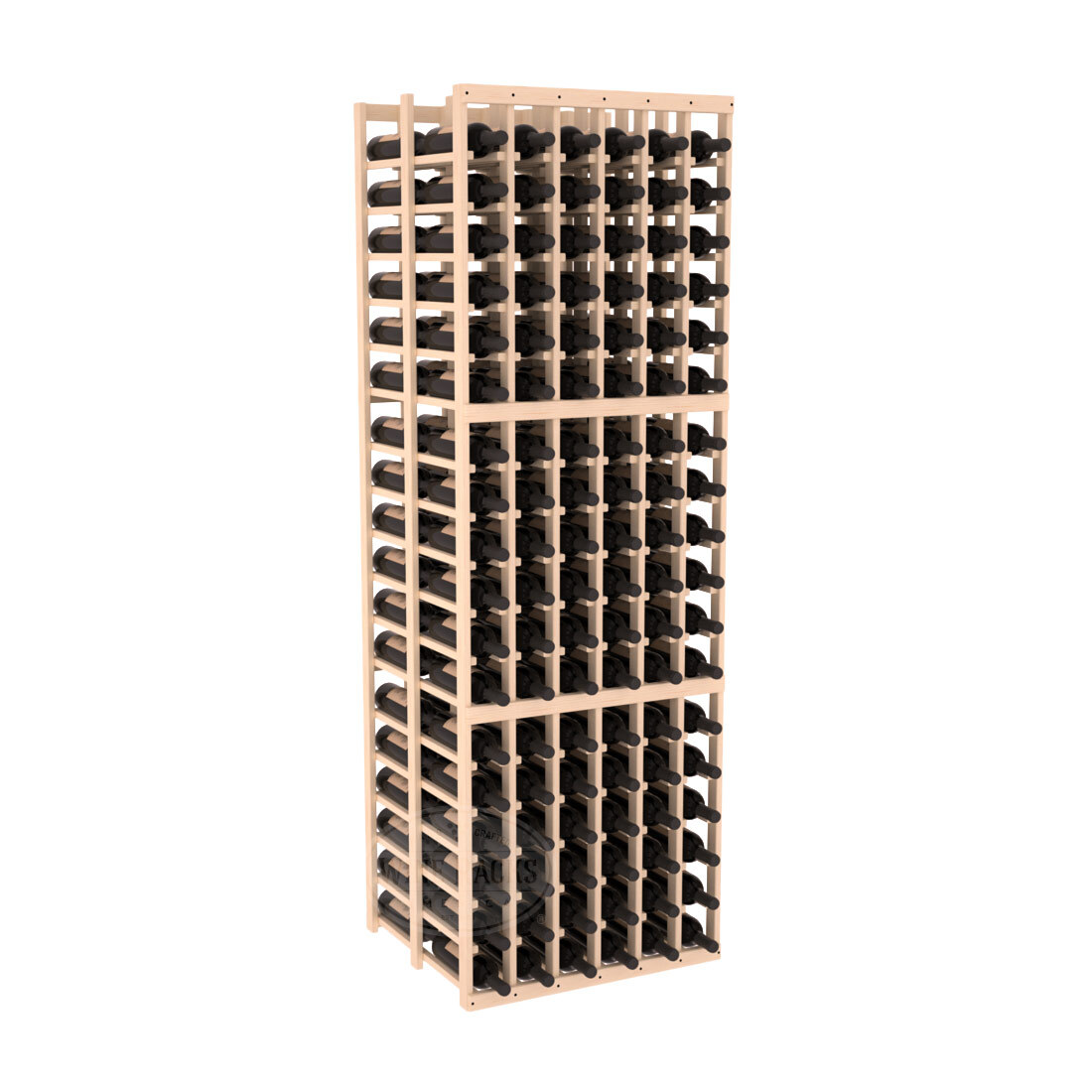 InstaCellar - 6 Column Double Deep Rack in Ponderosa Pine Unstained without WineSafe™ Satin Sealant
