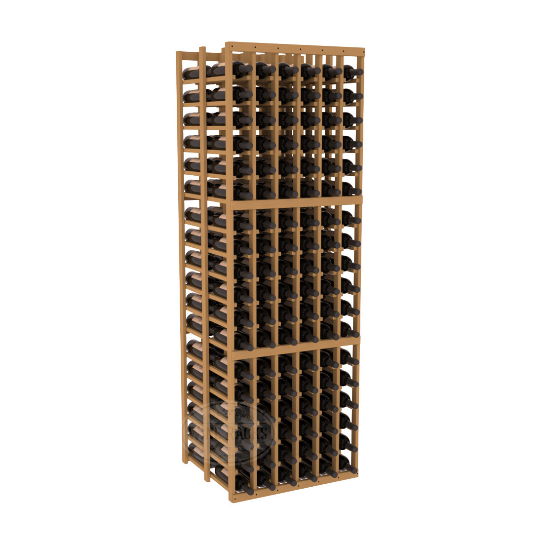 InstaCellar - 6 Column Double Deep Rack in Ponderosa Pine Oak stained without WineSafe™ Satin Sealant