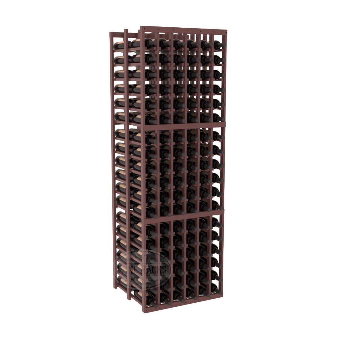 InstaCellar - 6 Column Double Deep Rack in Ponderosa Pine Walnut stained with WineSafe™ Satin Sealant