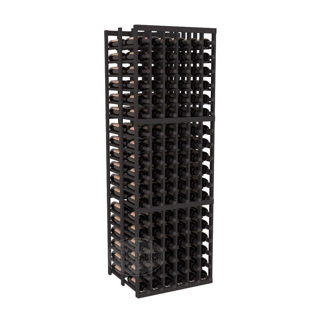 InstaCellar - 6 Column Double Deep Rack in Ponderosa Pine Black stained without WineSafe™ Satin Sealant