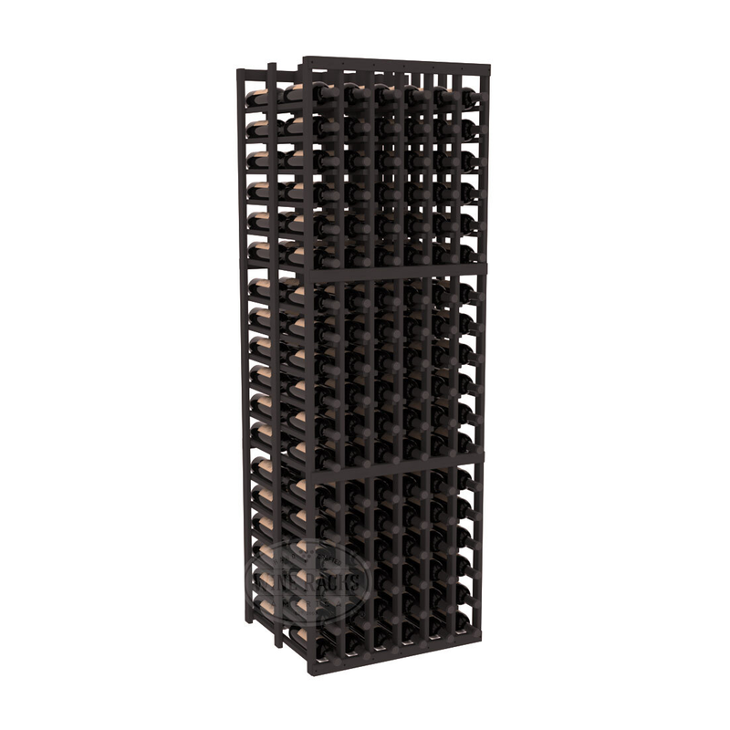InstaCellar - 6 Column Double Deep Rack in Ponderosa Pine Black stained without WineSafe™ Satin Sealant