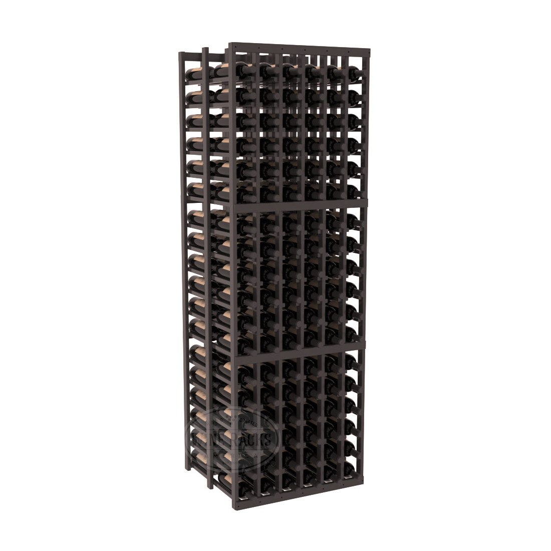 InstaCellar - 6 Column Double Deep Rack in Ponderosa Pine Black stained with WineSafe™ Satin Sealant