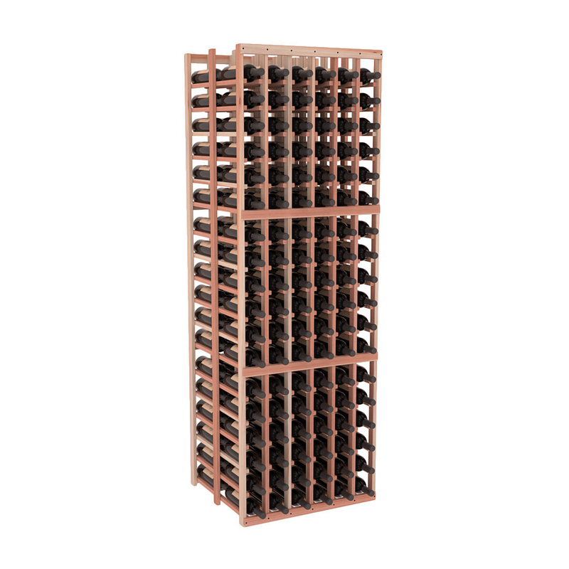 InstaCellar - 6 Column Double Deep Rack in Premium Redwood Unstained without WineSafe™ Satin Sealant