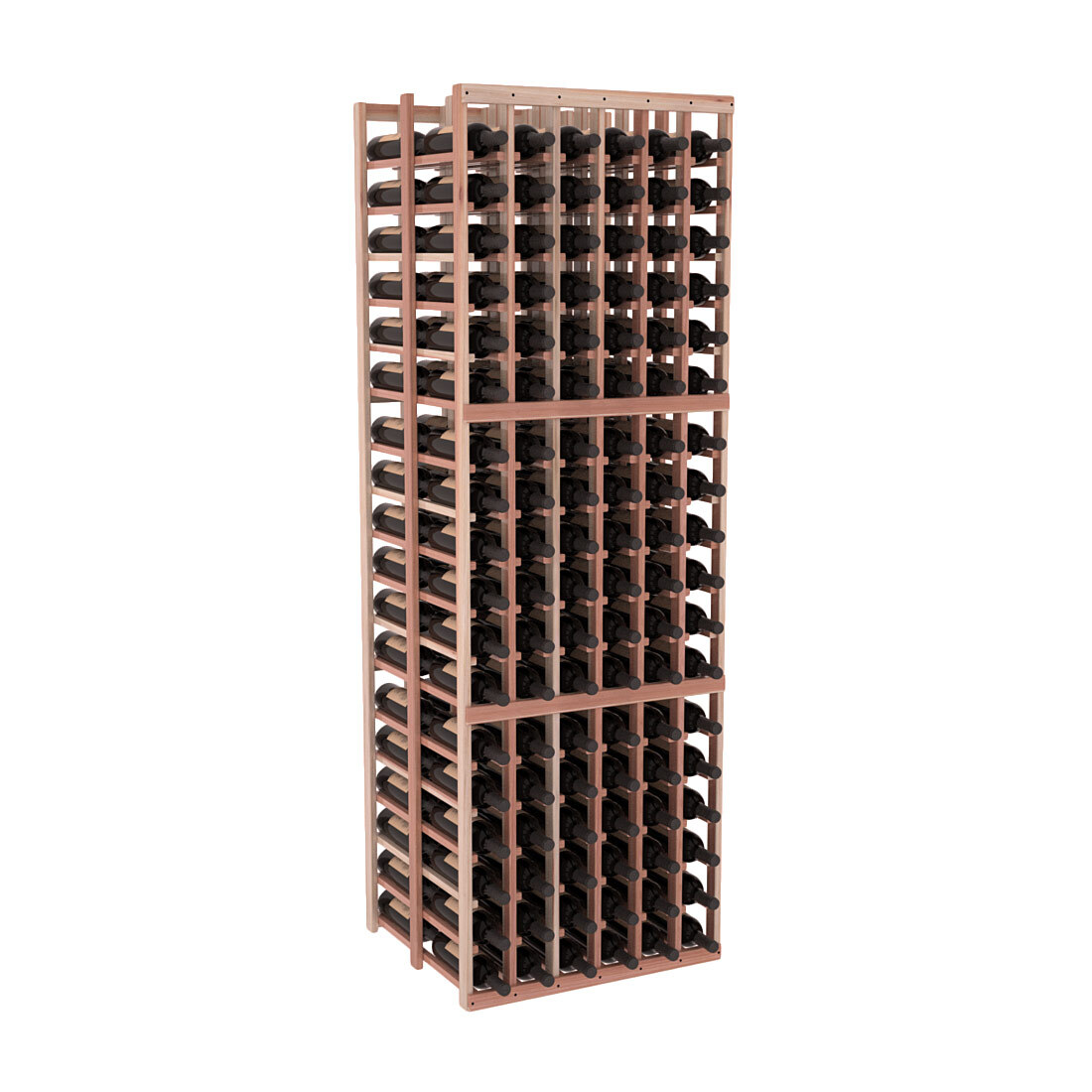 InstaCellar - 6 Column Double Deep Rack in Premium Redwood Unstained with WineSafe™ Satin Sealant