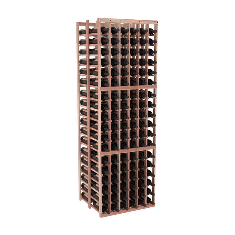 InstaCellar - 6 Column Double Deep Rack in Premium Redwood Unstained with WineSafe™ Satin Sealant