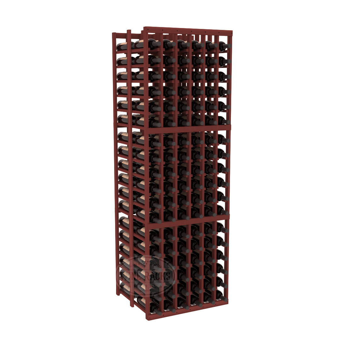 InstaCellar - 6 Column Double Deep Rack in Premium Redwood Cherry stained without WineSafe™ Satin Sealant