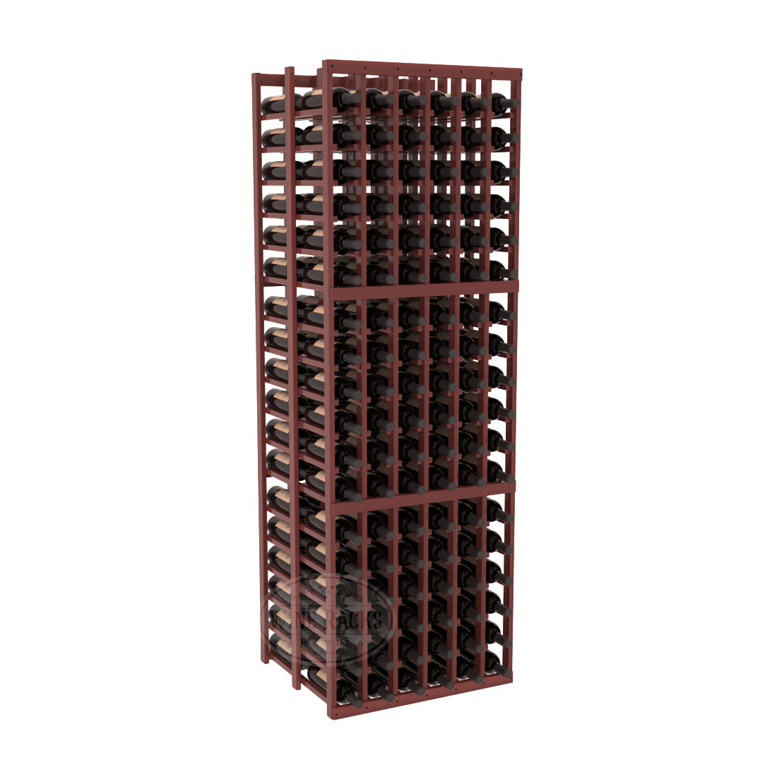InstaCellar - 6 Column Double Deep Rack in Premium Redwood Cherry stained with WineSafe™ Satin Sealant