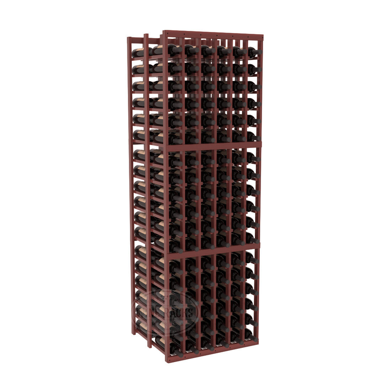 InstaCellar - 6 Column Double Deep Rack in Premium Redwood Cherry stained with WineSafe™ Satin Sealant