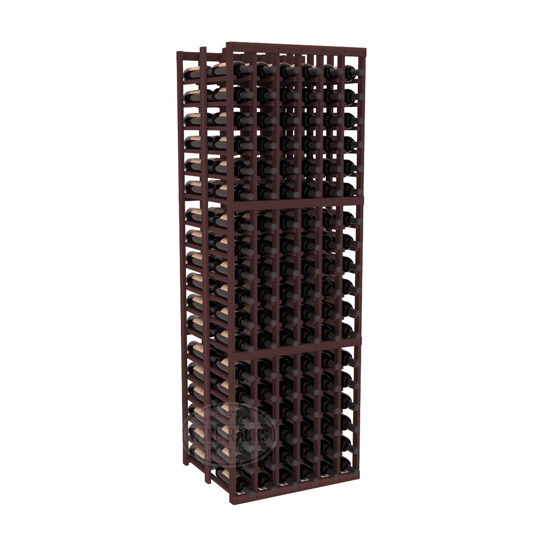 InstaCellar - 6 Column Double Deep Rack in Premium Redwood Walnut stained without WineSafe™ Satin Sealant