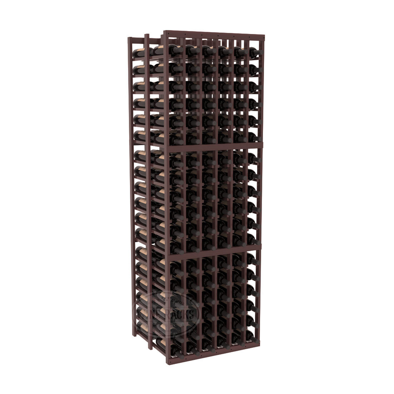 InstaCellar - 6 Column Double Deep Rack in Premium Redwood Walnut stained with WineSafe™ Satin Sealant