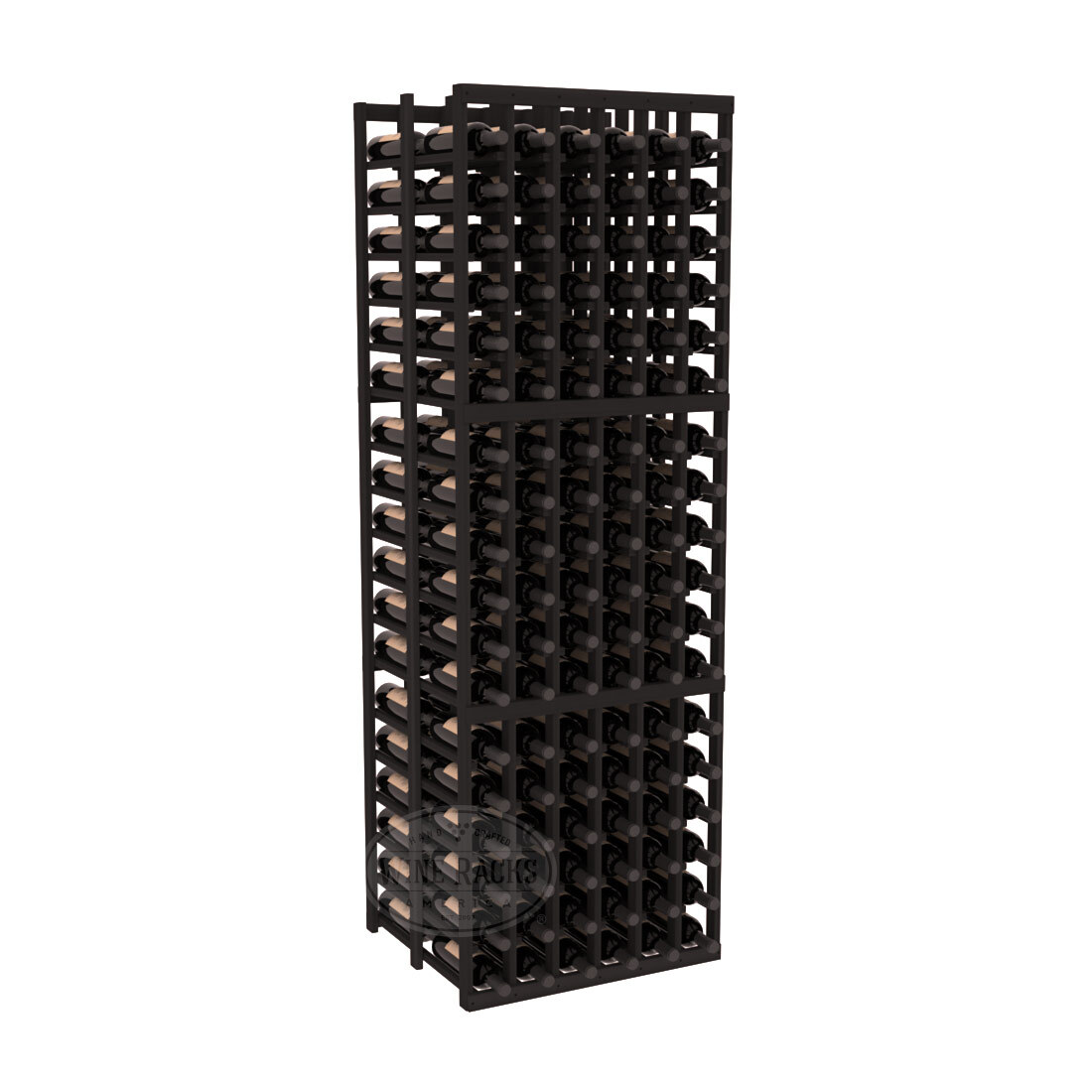 InstaCellar - 6 Column Double Deep Rack in Premium Redwood Black stained without WineSafe™ Satin Sealant