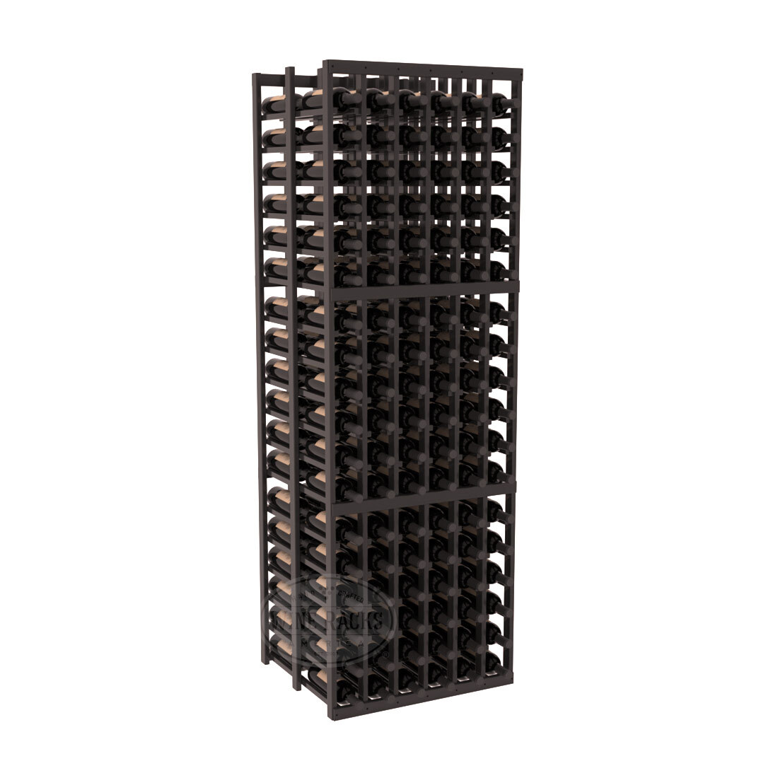 InstaCellar - 6 Column Double Deep Rack in Premium Redwood Black stained with WineSafe™ Satin Sealant