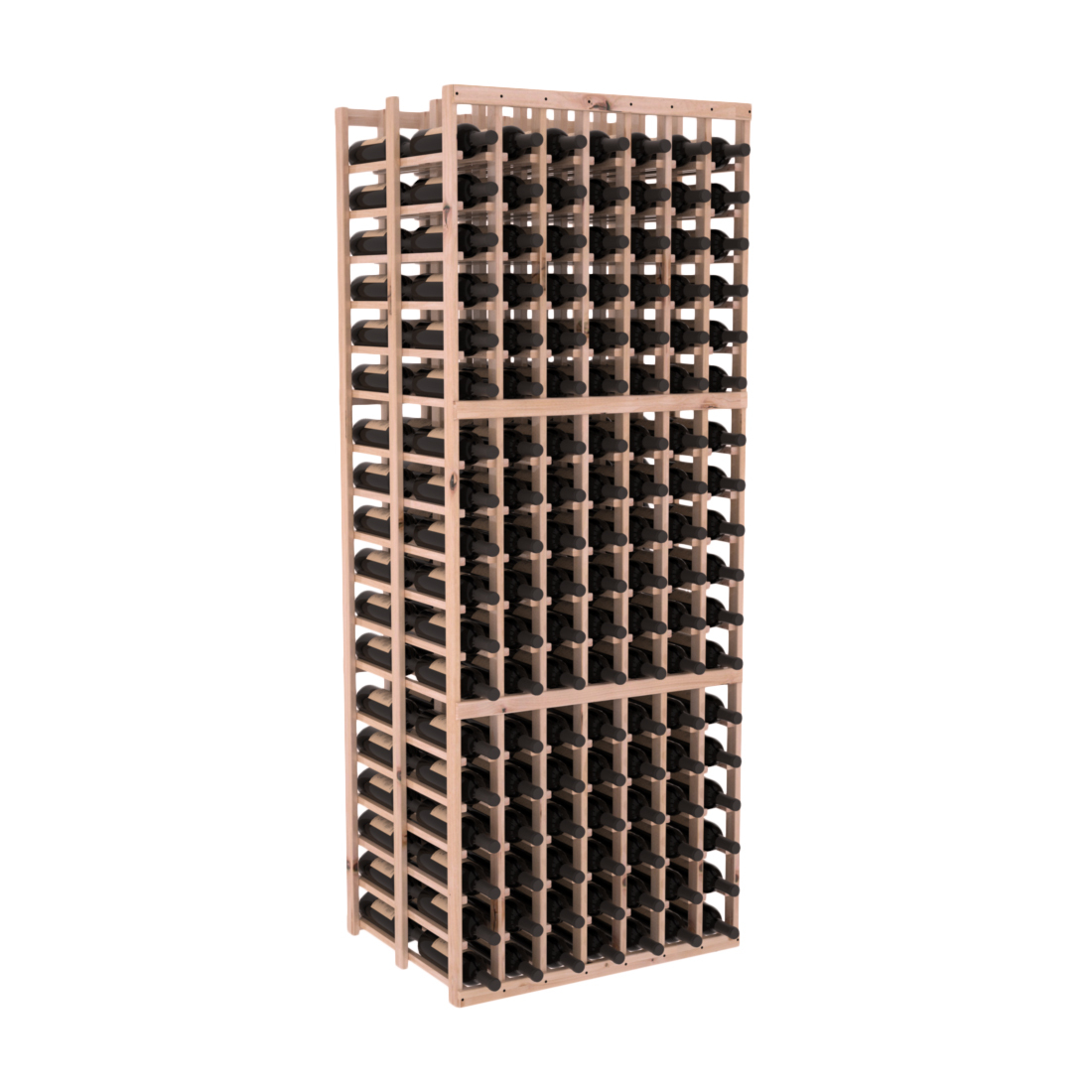 InstaCellar - 7 Column Double Deep Rack in Knotty Alder Unstained with WineSafe™ Satin Sealant