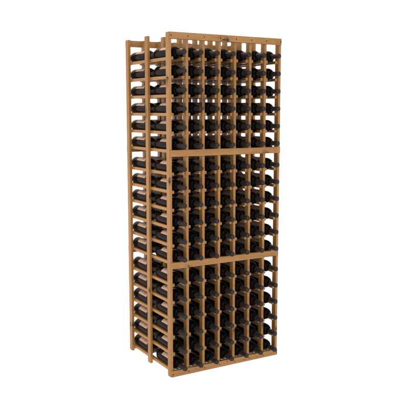 InstaCellar - 7 Column Double Deep Rack in Knotty Alder Oak stained with WineSafe™ Satin Sealant