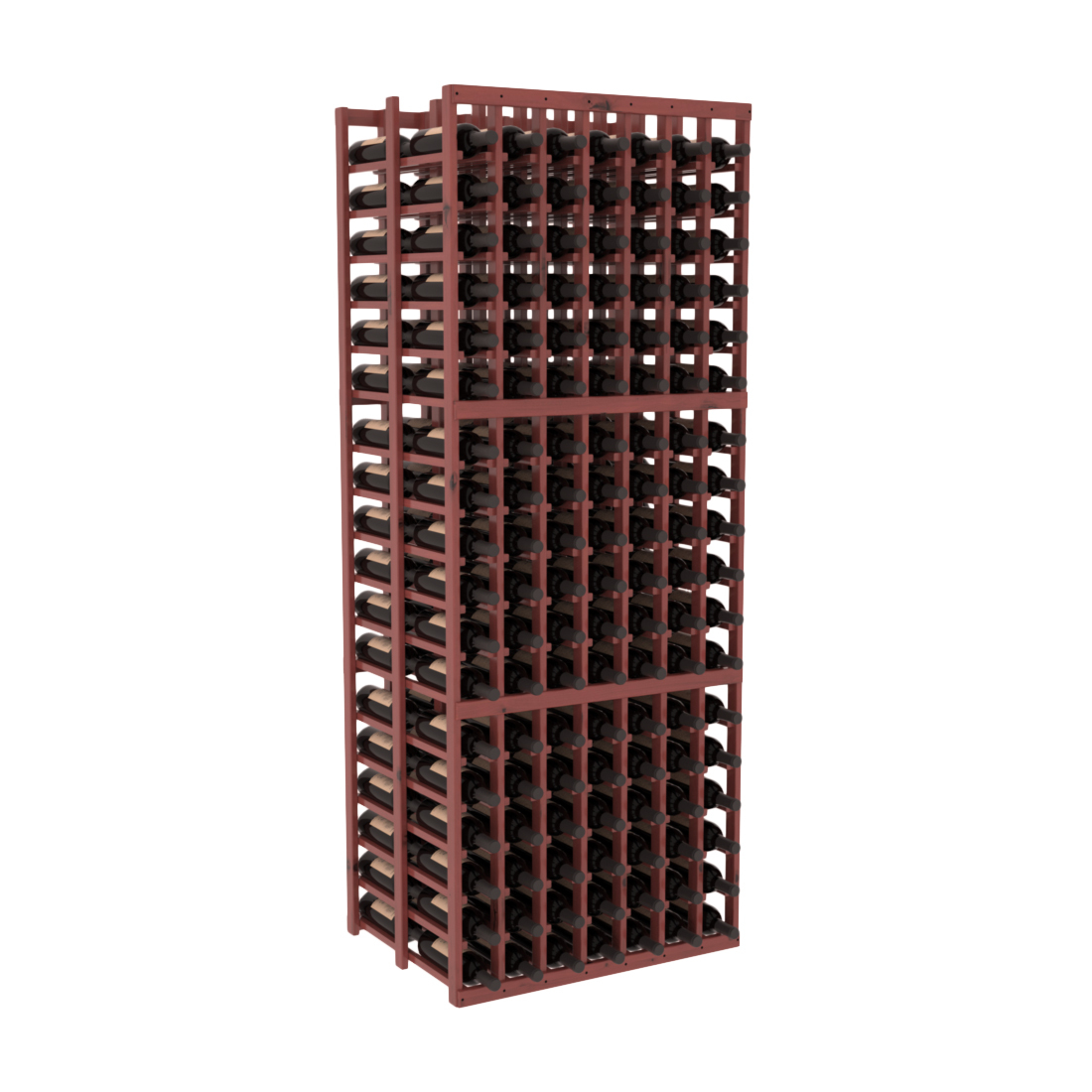 InstaCellar - 7 Column Double Deep Rack in Knotty Alder Cherry stained with WineSafe™ Satin Sealant
