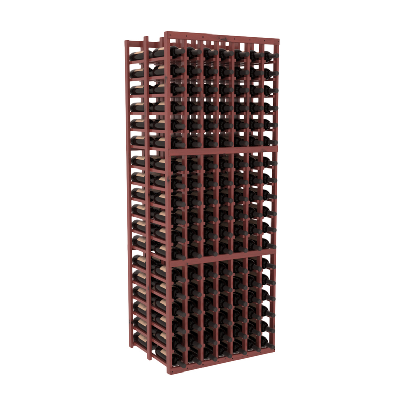 InstaCellar - 7 Column Double Deep Rack in Knotty Alder Cherry stained with WineSafe™ Satin Sealant