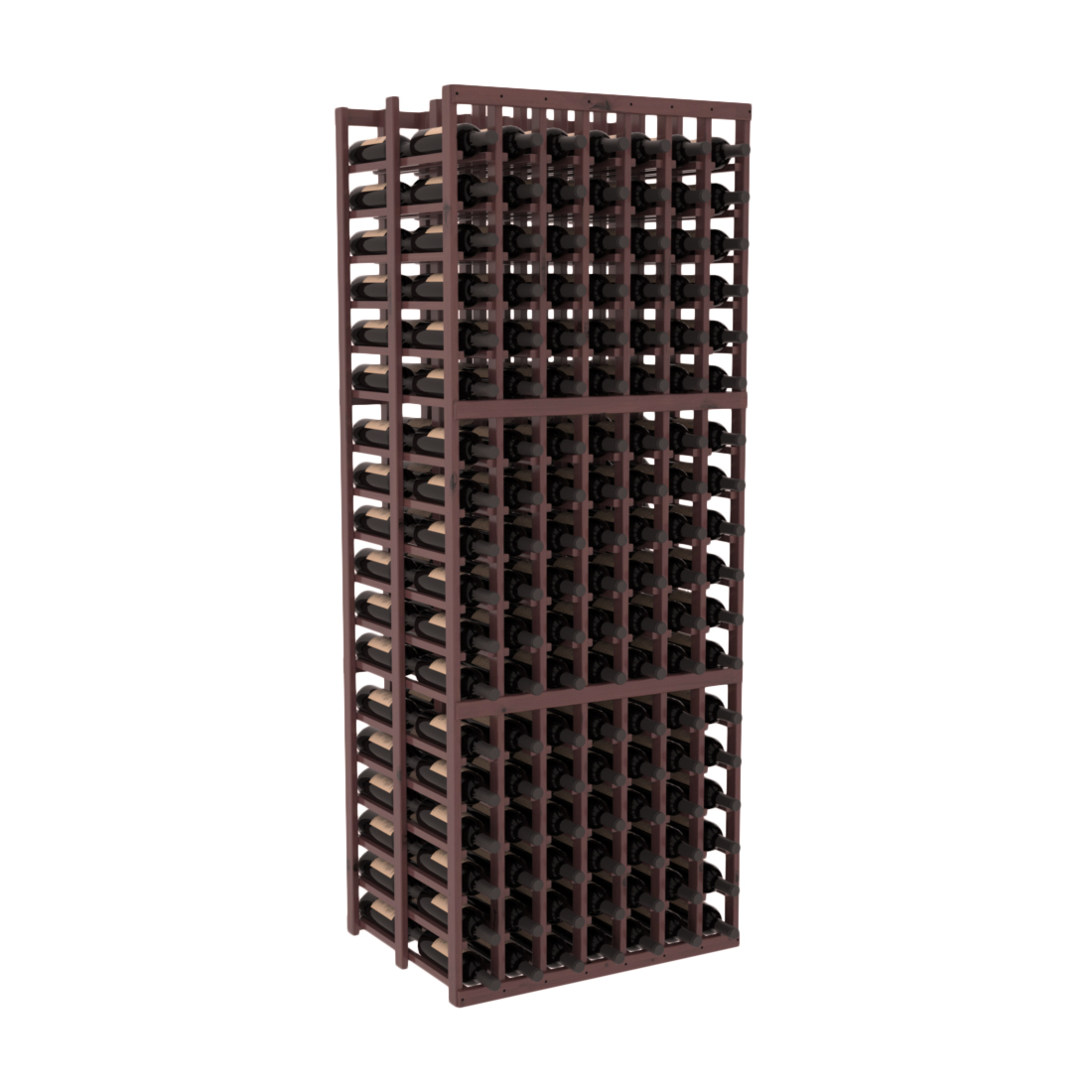 InstaCellar - 7 Column Double Deep Rack in Knotty Alder Walnut stained with WineSafe™ Satin Sealant