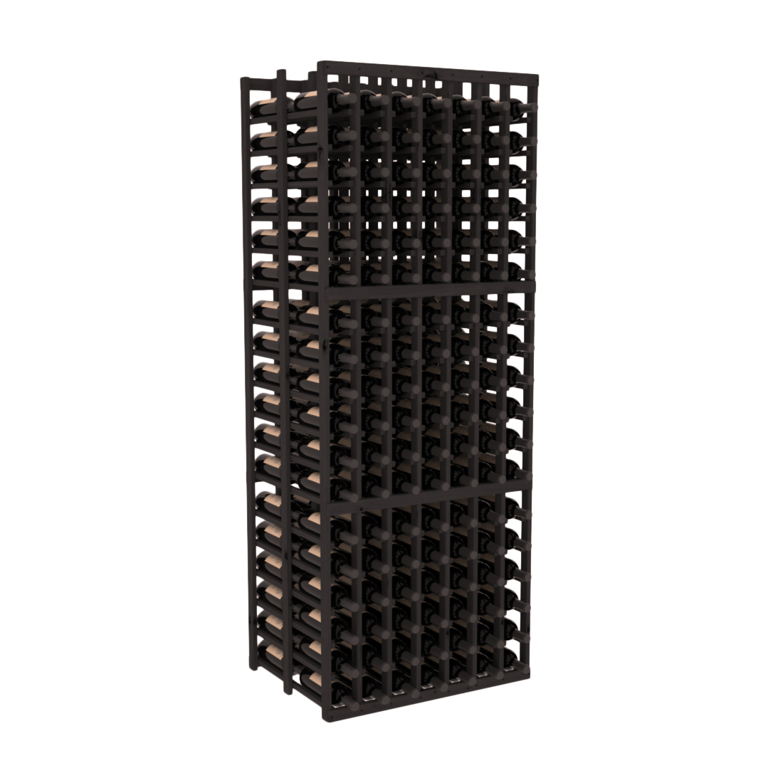 InstaCellar - 7 Column Double Deep Rack in Knotty Alder Black stained without WineSafe™ Satin Sealant