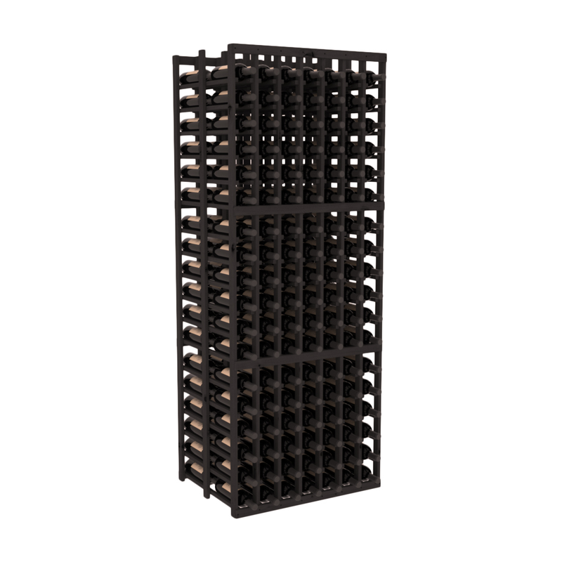 InstaCellar - 7 Column Double Deep Rack in Knotty Alder Black stained without WineSafe™ Satin Sealant