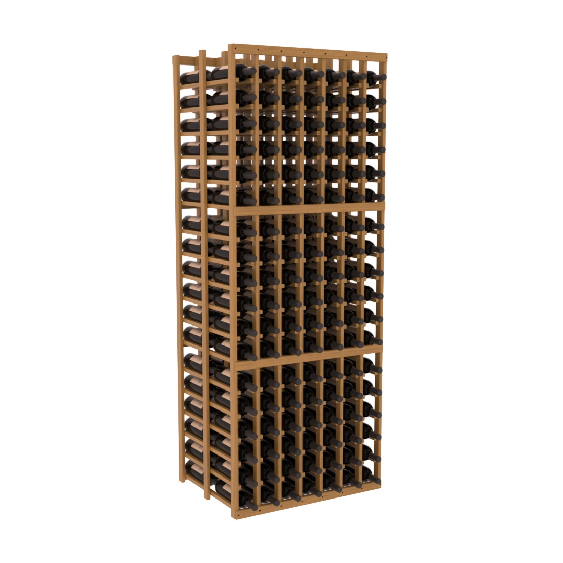 InstaCellar - 7 Column Double Deep Rack in Grand Mahogany Oak stained with WineSafe™ Satin Sealant