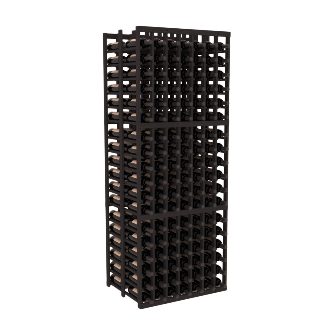 InstaCellar - 7 Column Double Deep Rack in Grand Mahogany Black stained without WineSafe™ Satin Sealant
