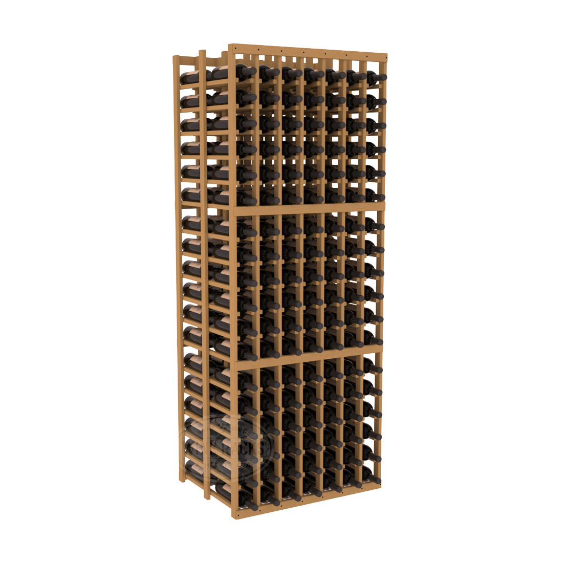 InstaCellar - 7 Column Double Deep Rack in Ponderosa Pine Oak stained without WineSafe™ Satin Sealant
