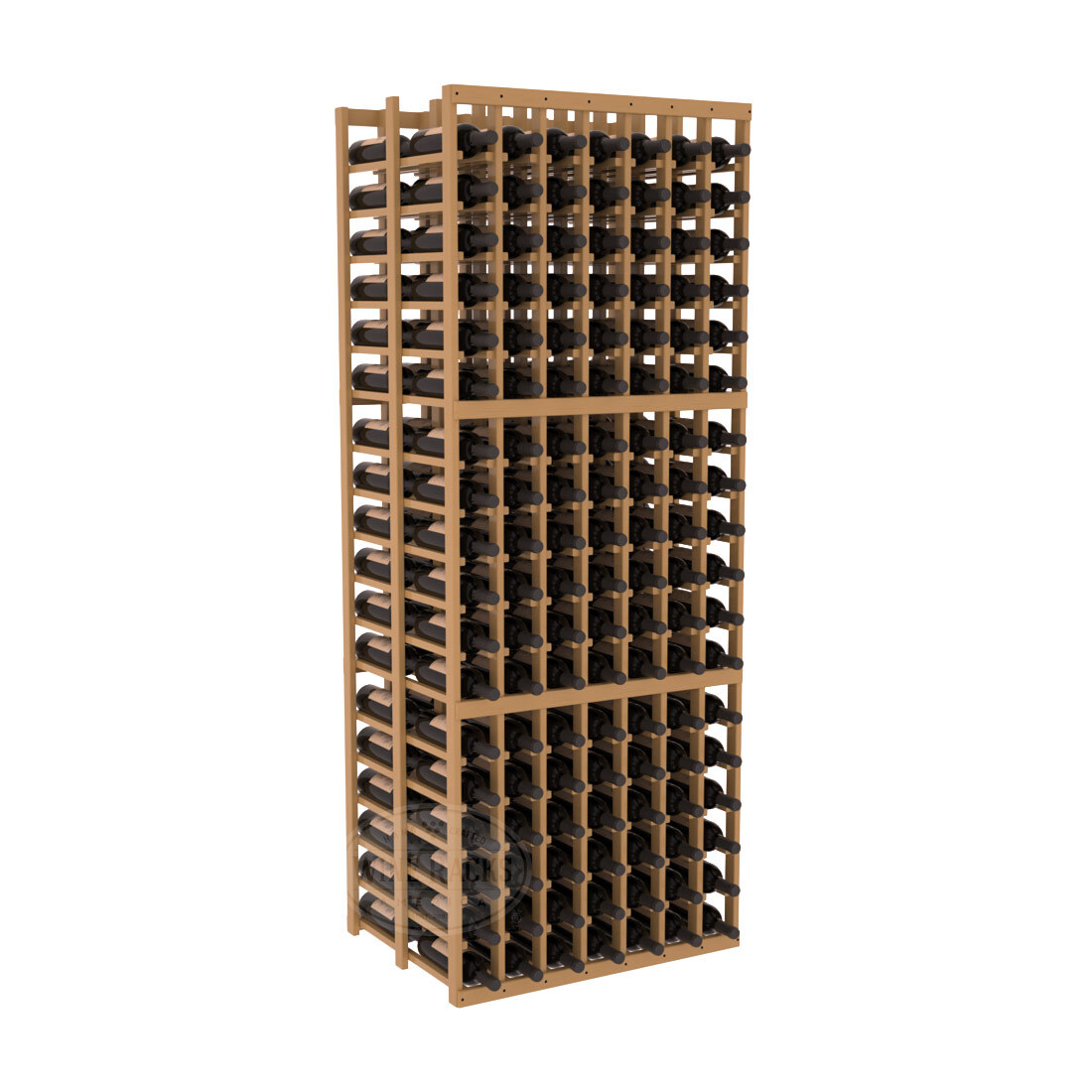 InstaCellar - 7 Column Double Deep Rack in Ponderosa Pine Oak stained with WineSafe™ Satin Sealant