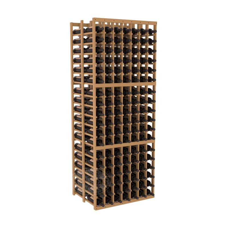 InstaCellar - 7 Column Double Deep Rack in Ponderosa Pine Oak stained with WineSafe™ Satin Sealant