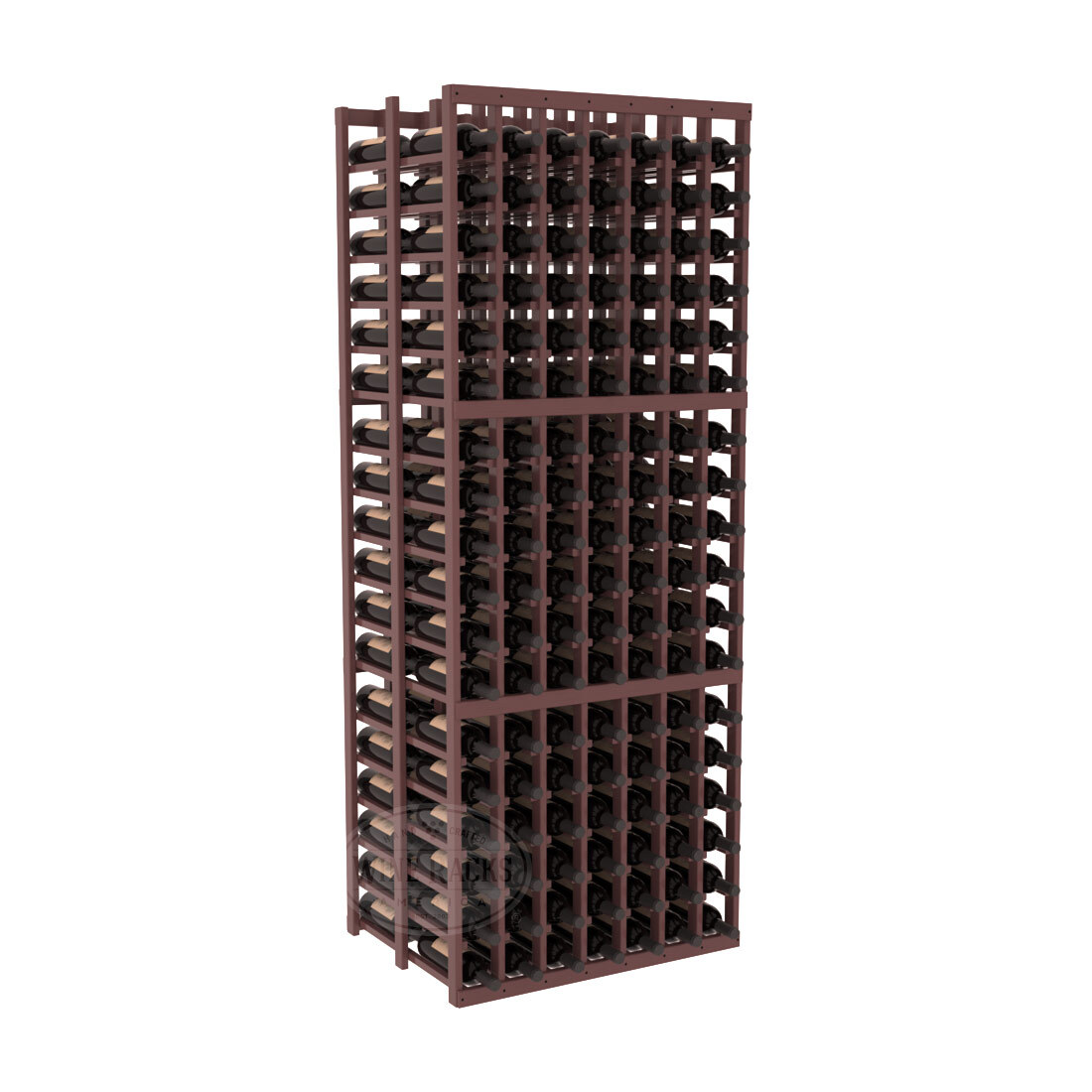 InstaCellar - 7 Column Double Deep Rack in Ponderosa Pine Walnut stained with WineSafe™ Satin Sealant