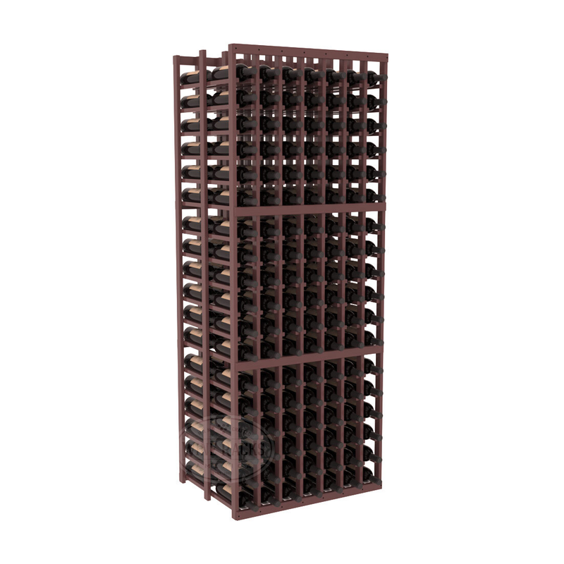 InstaCellar - 7 Column Double Deep Rack in Ponderosa Pine Walnut stained with WineSafe™ Satin Sealant