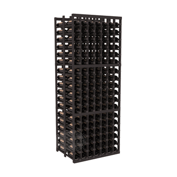 InstaCellar - 7 Column Double Deep Rack in Ponderosa Pine Black stained without WineSafe™ Satin Sealant