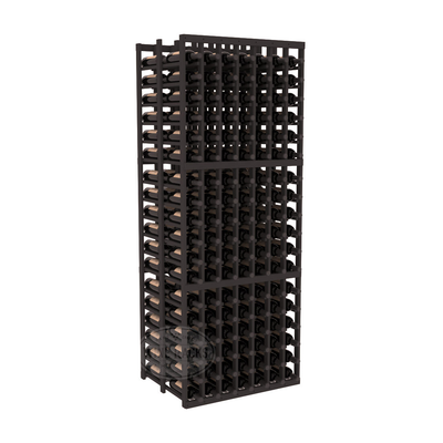 InstaCellar - 7 Column Double Deep Rack in Ponderosa Pine Black stained without WineSafe™ Satin Sealant