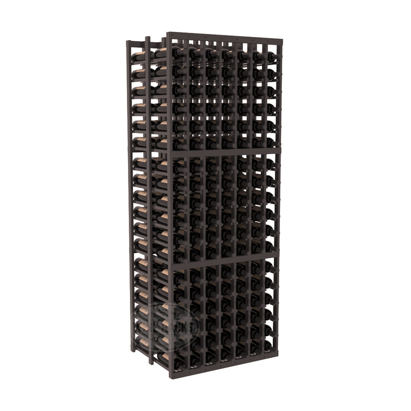 InstaCellar - 7 Column Double Deep Rack in Ponderosa Pine Black stained with WineSafe™ Satin Sealant