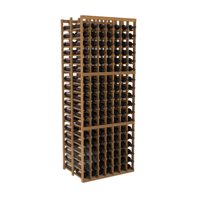 InstaCellar - 7 Column Double Deep Rack in Premium Redwood Oak stained with WineSafe™ Satin Sealant