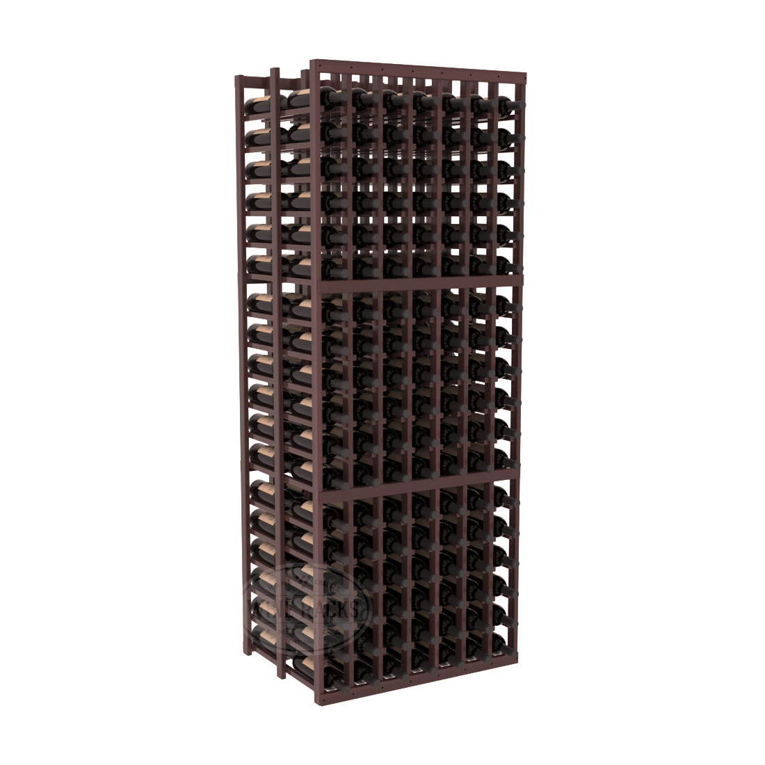 InstaCellar - 7 Column Double Deep Rack in Premium Redwood Walnut stained with WineSafe™ Satin Sealant