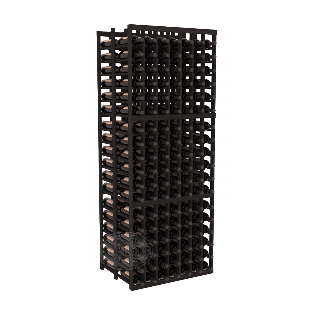 InstaCellar - 7 Column Double Deep Rack in Premium Redwood Black stained without WineSafe™ Satin Sealant